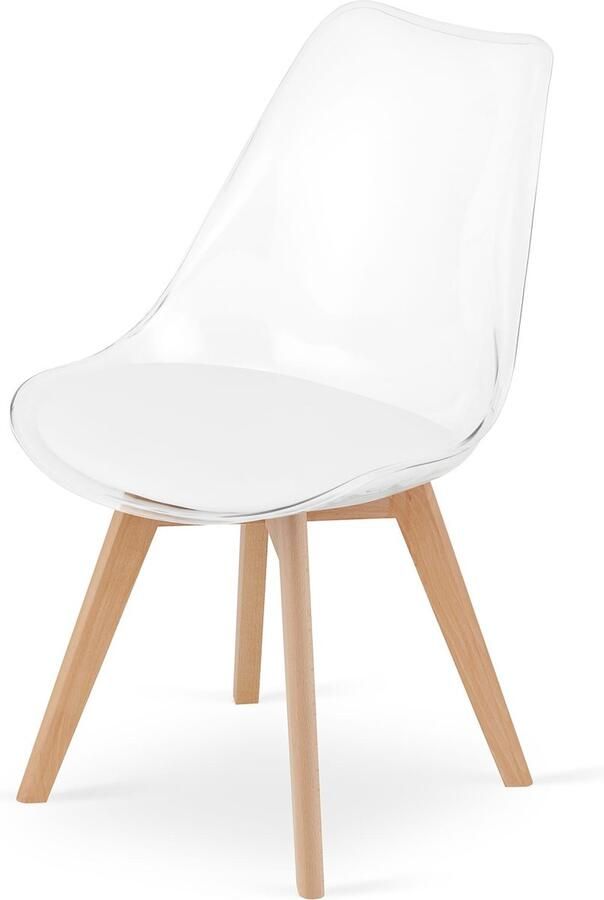 Viking Choice MARK Eetkamerstoel eco leer beuken poten transparant wit