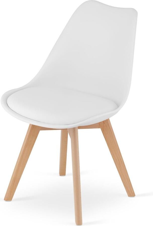 Viking Choice Mark eetkamerstoel 49x48x82cm eco leer beuken poten wit