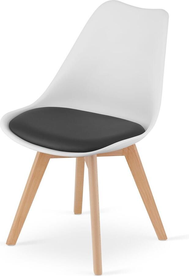 Viking Choice Mark eetkamerstoel 49x48x82cm eco leer beuken poten wit zwart