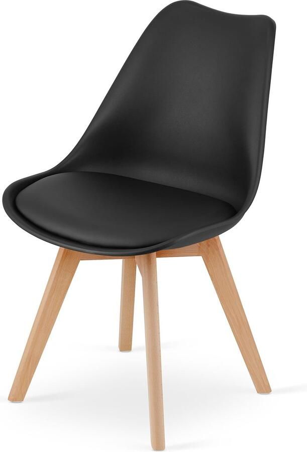 Viking Choice Mark eetkamerstoel 49x48x82cm eco leer beuken poten zwart