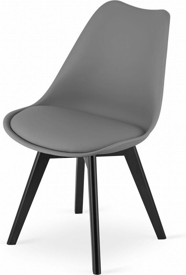 Viking Choice Mark eetkamerstoel eco leer zwarte poten grafiet