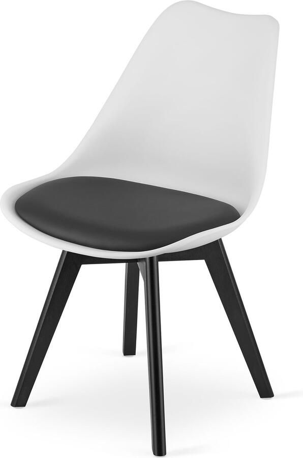 Viking Choice MARK Eetkamerstoel eco leer zwarte poten wit zwart