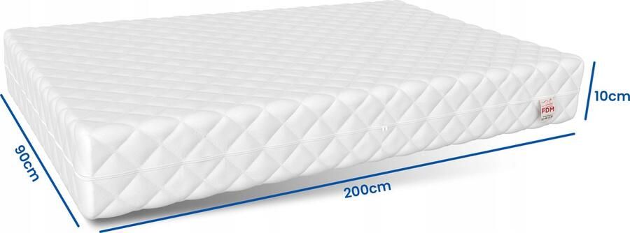 Viking Choice Matras 200x90x8 cm Wit Koudschuim Met Antiallergische Kokoslaag en Wasbare Hoes