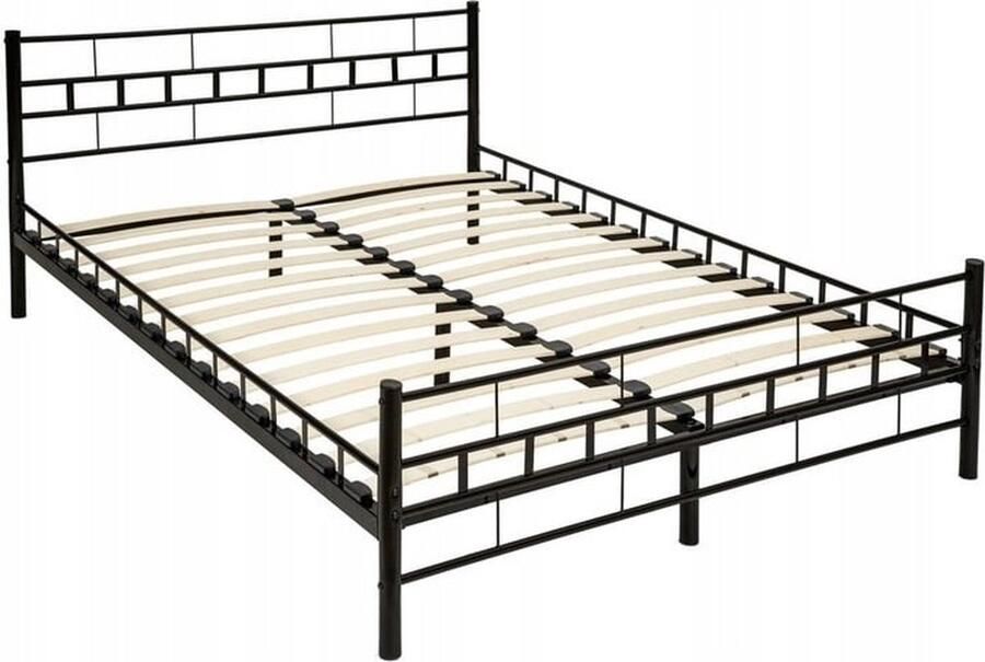 Viking Choice Metalen Bedframe 180x200 cm Zwart met Lattenbodem