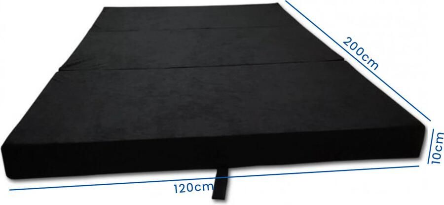 Viking Choice Opvouwbaar Logeermatras Camping Matras 120x200 cm Zwart Polyether Vulling Huisstofmijtwerend
