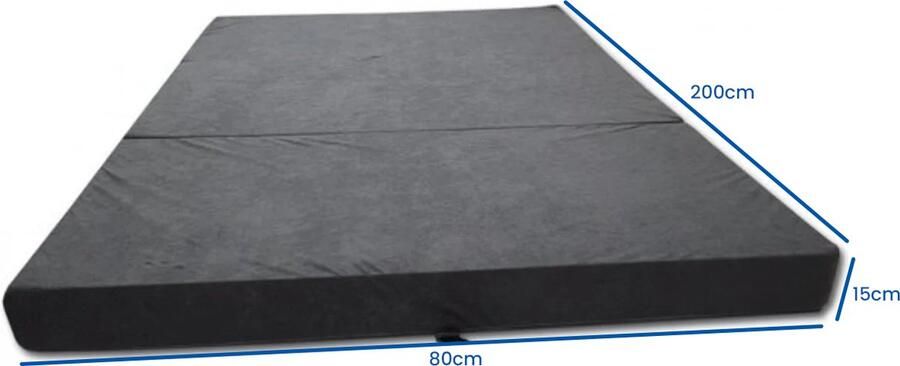 Viking Choice Opvouwbaar Logeermatras Camping Matras 80x200 cm Grijs Polyether Vulling Huisstofmijtwerend