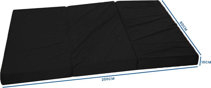 Viking Choice Opvouwbaar Logeermatras Camping Matras Reismatras 80x200x10 cm Zwart