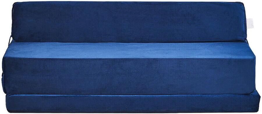 Viking Choice Opvouwbaar Matras met Hoofdkussen Donkerblauw Wasbare Hoes 200x120x10 cm Polyether Vulling