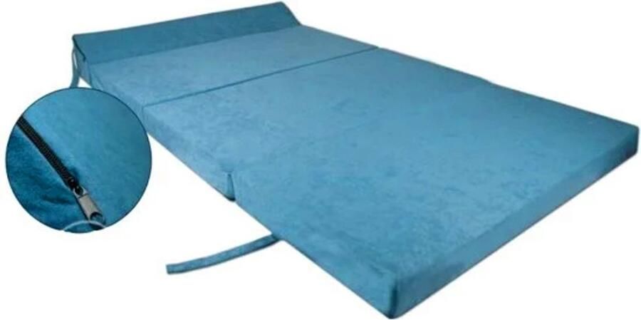 Viking Choice Opvouwbaar matras met hoofdkussen Navy blauw Wasbare hoes 200x120x10 cm Polyether vulling