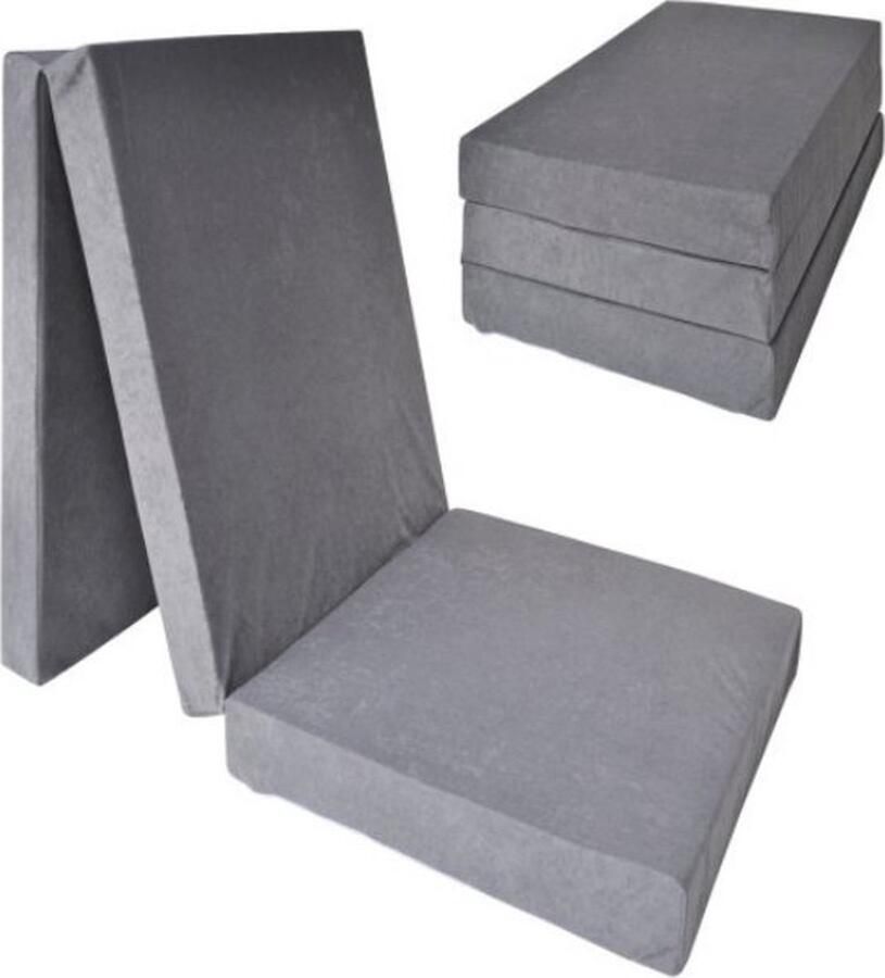 Viking Choice Opvouwbare Logeermatras Extra Dik Grijs Camping Matras Reismatras 195x70x15 cm