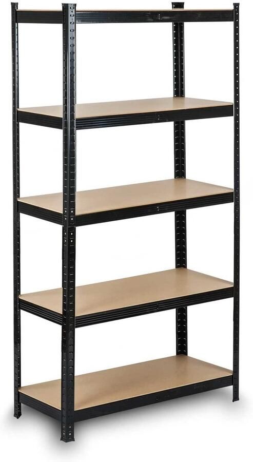Viking Choice Stellingkast opbergrek 150x75x30 cm metaal en mdf zwart