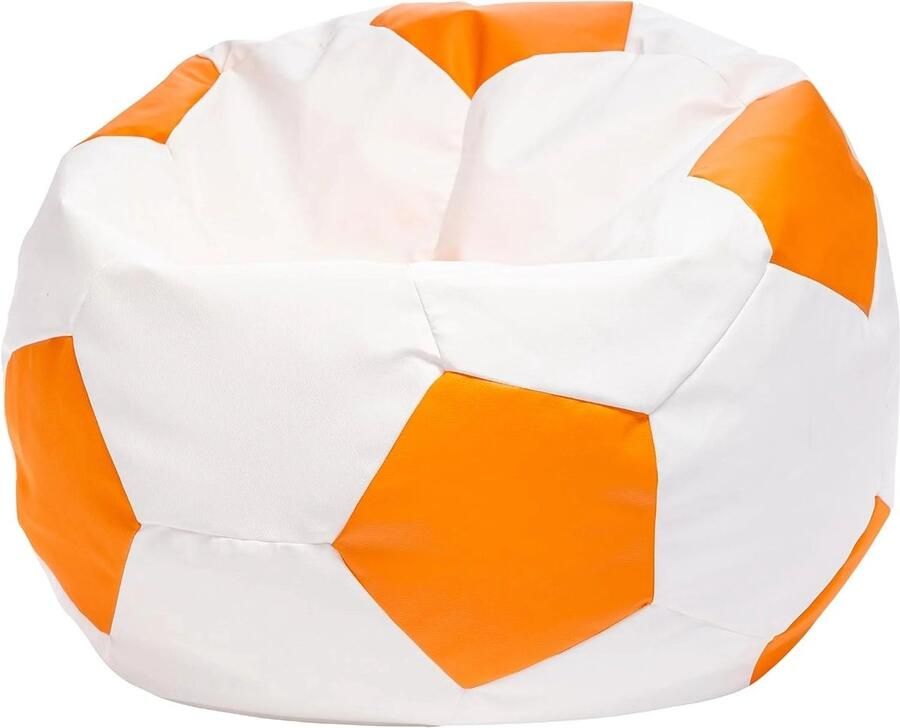 Viking Choice Voetbal zitzak ecoleer Ø 55 cm oranje wit