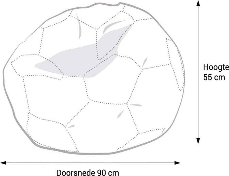 Viking Choice Voetbal Zitzak Ecoleer Ø 90 cm Zwart Wit