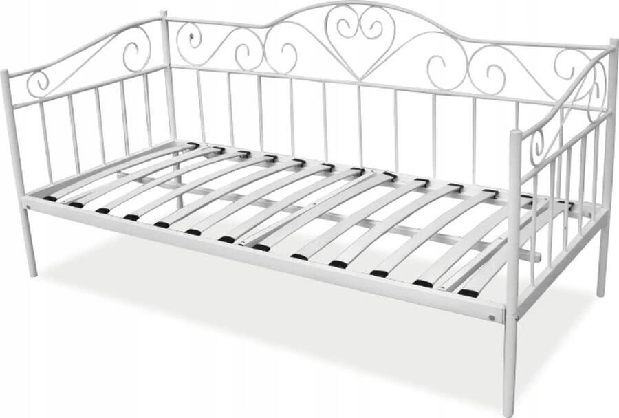Viking Choice Wit Metalen Bedframe met Hartjes Inclusief Matras 90x200 cm