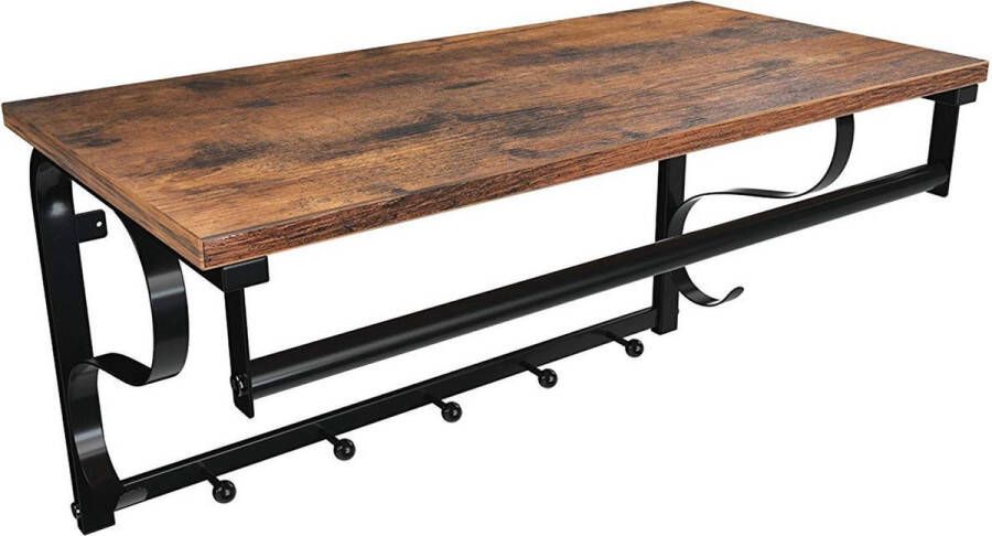 Viking Choice Wandrek met 5 haken en plank industrieel ontwerp