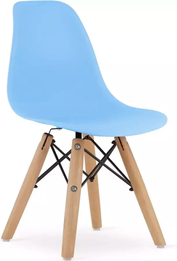 Viking Choice ZUBI Eetkamerstoelen set van 4 houten onderstel lichtblauw