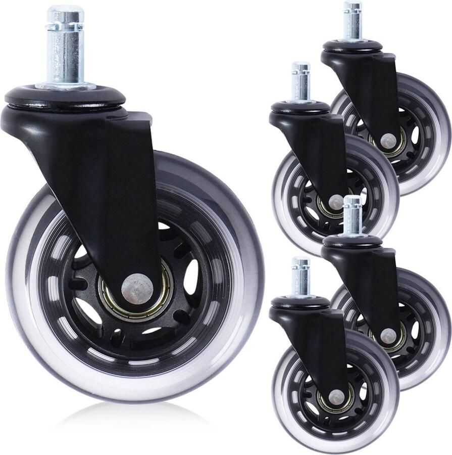 Vilde Bureaustoel Wieltjes Rubber 5 stuks Bureaustoelwielen Wieltjes voor Stoelen