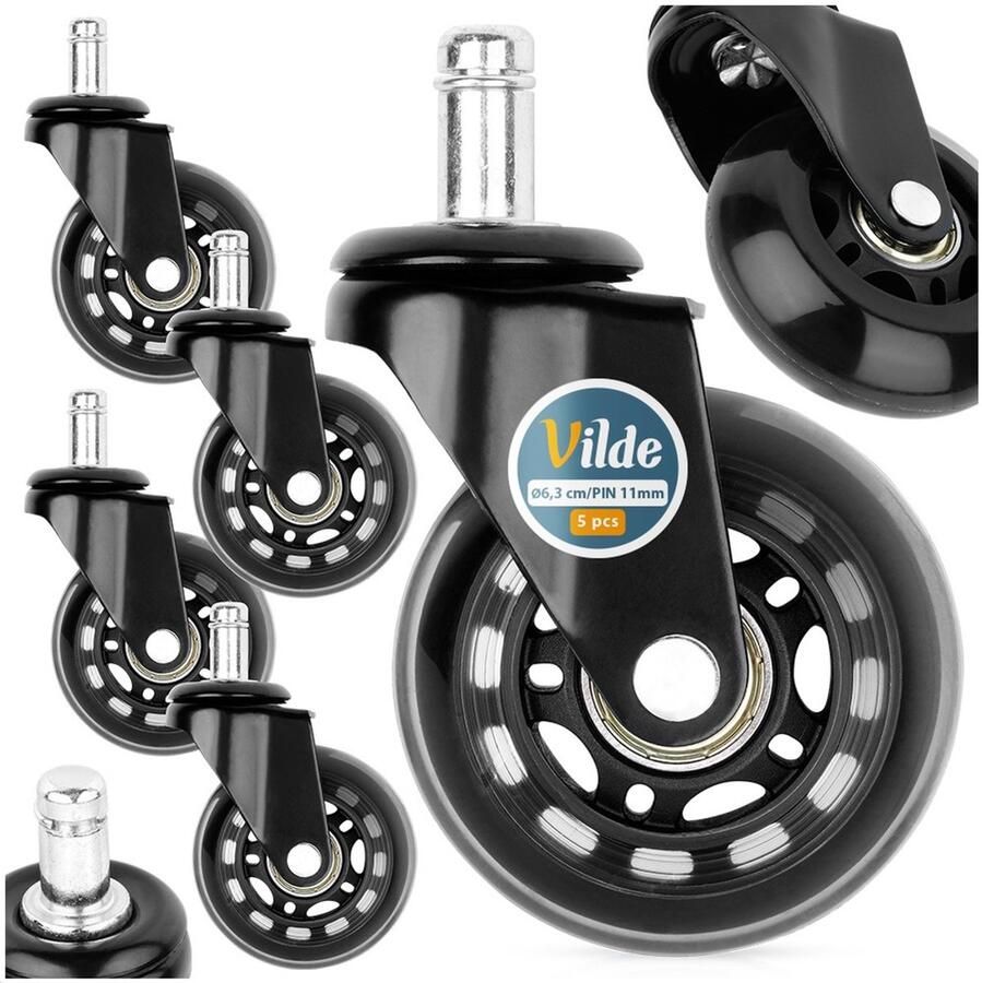 Vilde Bureaustoel Wieltjes Rubber 6 3 cm 11 mm 5 stuks Bureaustoelwielen Wieltjes voor Stoelen