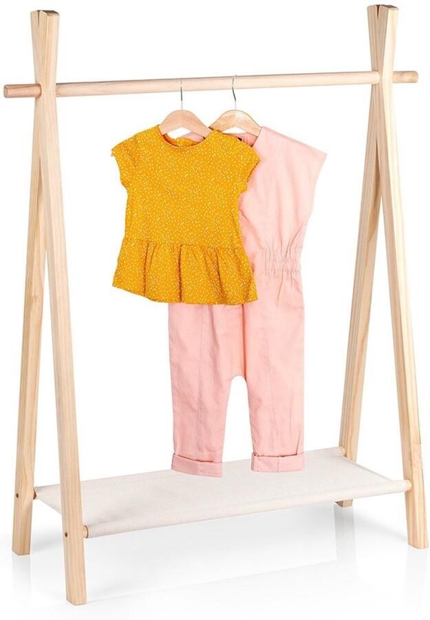 Vilde Kledingrek Houten 80 5x30x100 cm Garderoberek Kledingstang Kleerhanger