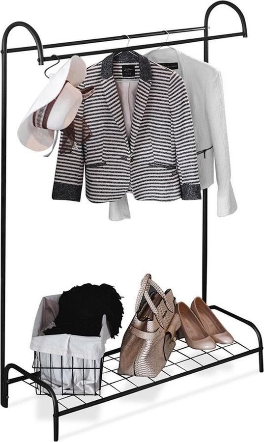 Vilde Kledingrek Metaal Zwart 147 cm Garderoberek Kledingstang Kleerhanger