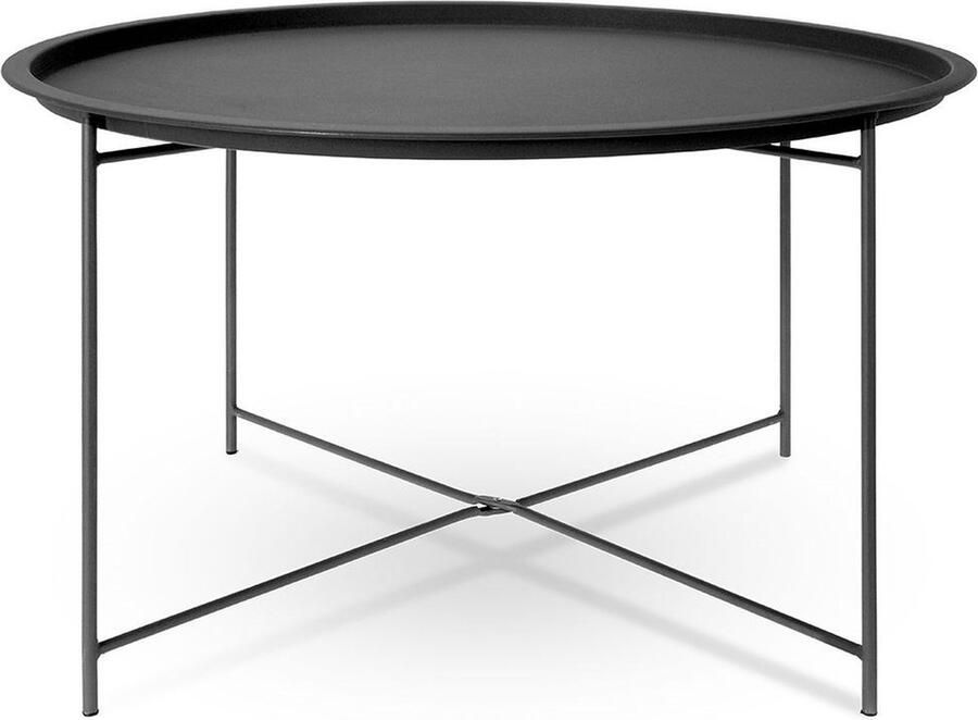 Vilde Koffietafel Metaal Zwart Rond 75x42 cm Salontafel Tafel Woonkamer