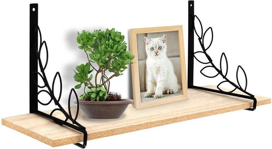 Vilde Wandplank Metaal Zwart 38x13x16 cm Wandrek