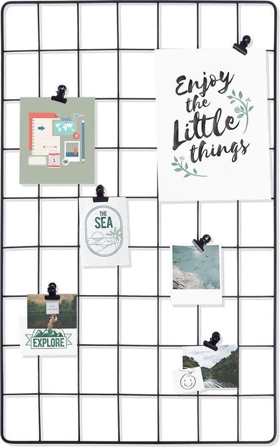 Vilde Wandrooster voor Foto'S Metaal Zwart 58x36 cm Wanddecoratie Fotowandrooster Foto Rooster Wandplaat Wandrek