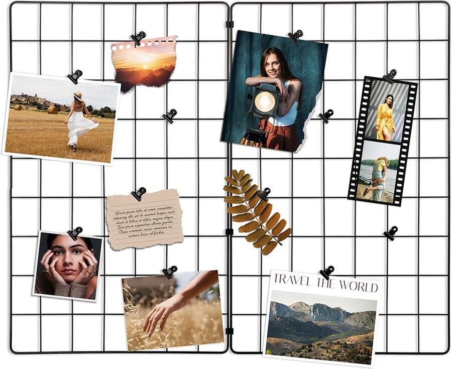 Vilde Wandrooster voor Foto'S Metaal Zwart 58x72 cm Wanddecoratie Fotowandrooster Foto Rooster Wandplaat Wandrek