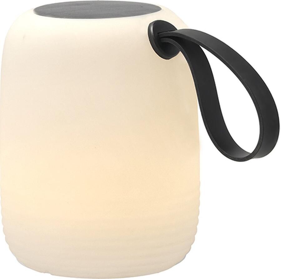 Villa Collection Hav LED Lamp met solar Dia 12 5 x 15 5 cm Wit Zwart