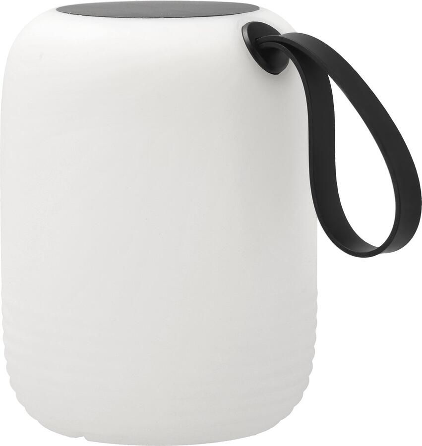 Villa Collection Hav LED Lamp met solar Dia 17 5 x 23 cm Wit Zwart