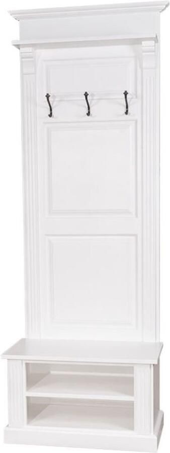 Villa Laura Massief houten halmeubel met bankje en kapstok