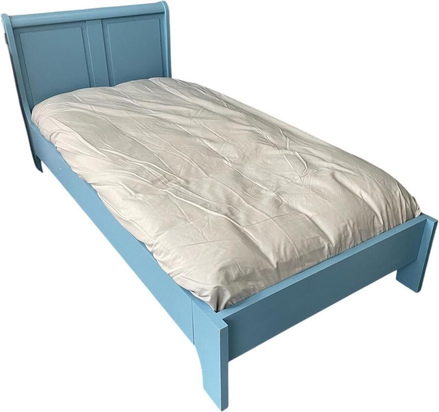 Villa Laura stijlvolle landelijk houten eenpersoonsbed blauw