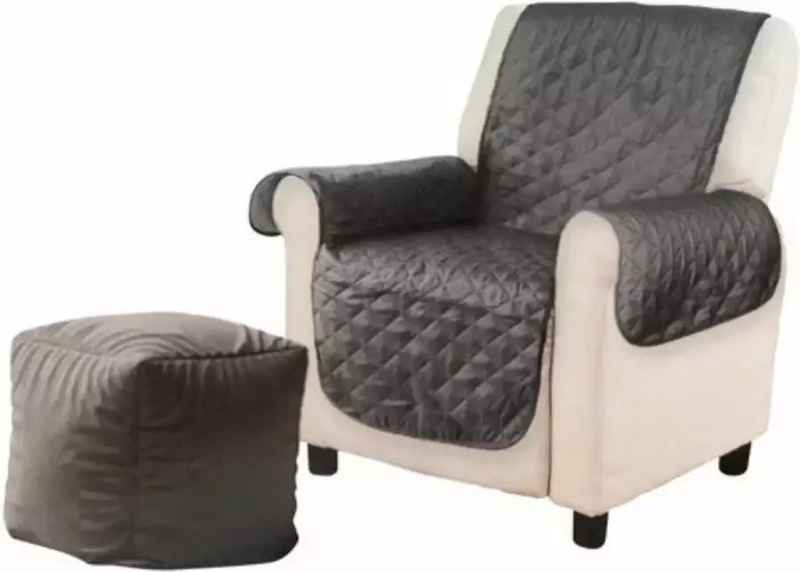 Villa Volance 1-Zits Bankbeschermer Antraciet (165x179cm) Sofa Cover Fauteuil Beschermer Meubelhoes Stoel Zetel Hoes