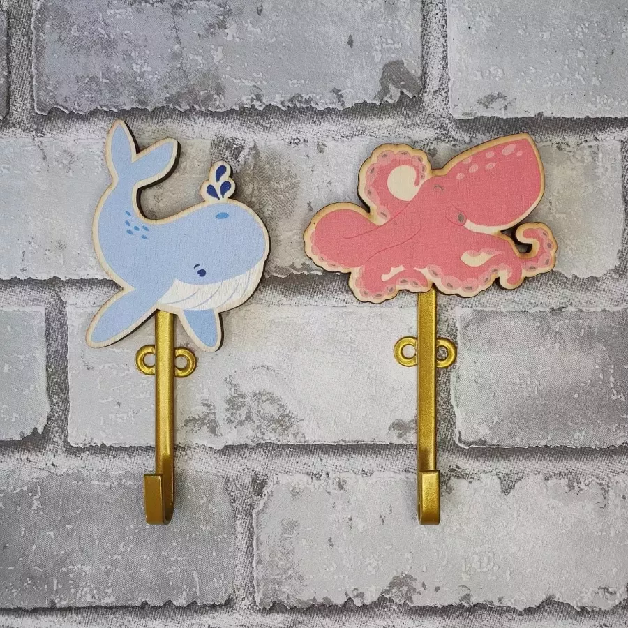 Villa Volance Kapstokhaakjes oceaan octopus en walvis kinderkamer decoratie oceaan