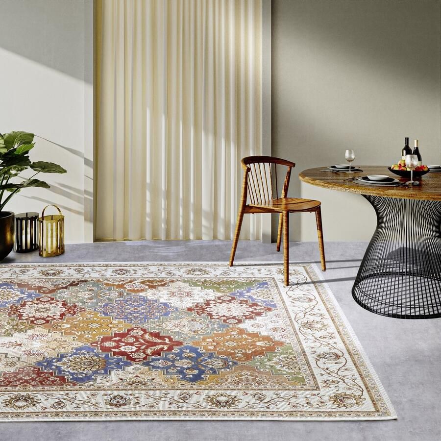 Villeroy & Boch Flycarpets -Binnen- en Buitenkleed Vintage Pierre Creme Multi 200x285 cm