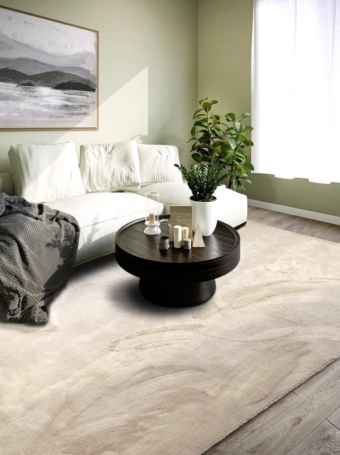 Villeroy & Boch Flycarpets Hoogpolig vloerkleed Leon Creme 200 x 290 cm