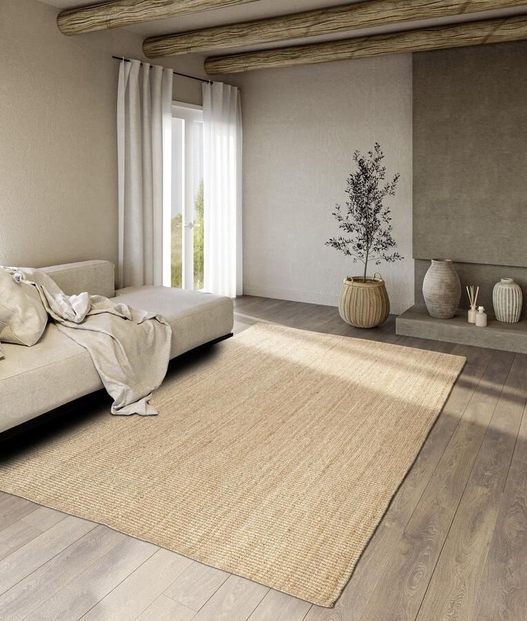 Villeroy & Boch Flycarpets Jute Vloerkleed Rosalie Naturel Goud 200x290 cm