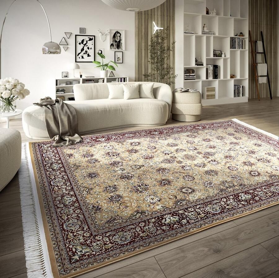 Villeroy & Boch Flycarpets Klassiek Laagpolig Vloerkleed Alfred -Rood Beige 155x235 cm