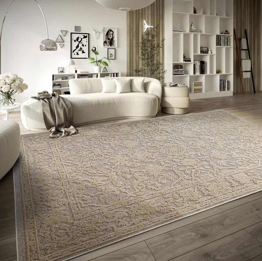 Villeroy & Boch Flycarpets Laagpolig Vloerkleed Ambroise Naturel Grijs Beige 200x290 cm