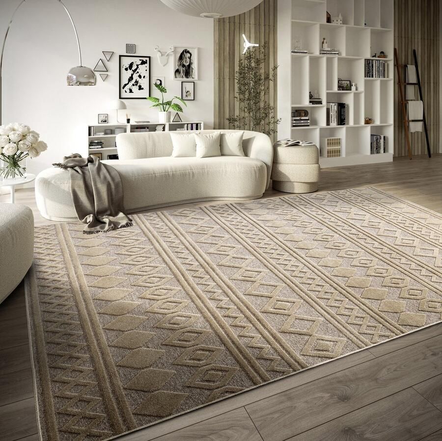 Villeroy & Boch Flycarpets Laagpolig Vloerkleed Catherine Naturel Grijs Beige 160x230 cm