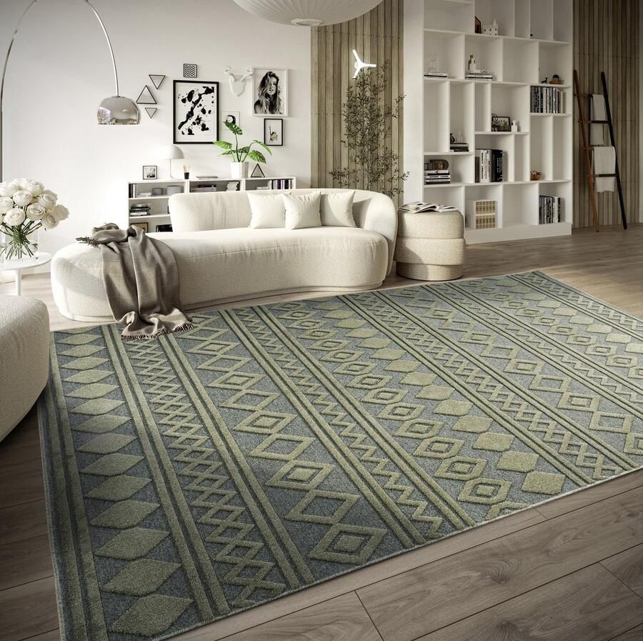 Villeroy & Boch Flycarpets Laagpolig Vloerkleed Catherine Naturel Jungle Groen 200x290 cm