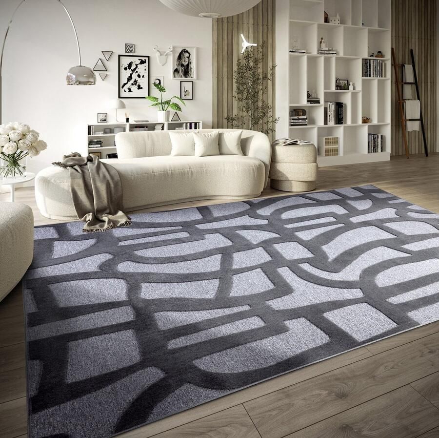 Villeroy & Boch Flycarpets Laagpolig Vloerkleed Therese Antraciet 160x230 cm