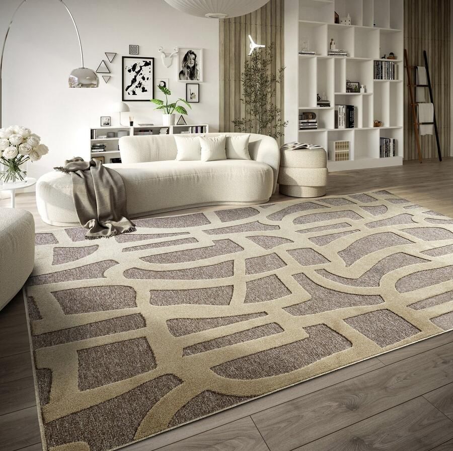 Villeroy & Boch Flycarpets Laagpolig Vloerkleed Therese Grijs Beige 160x230 cm