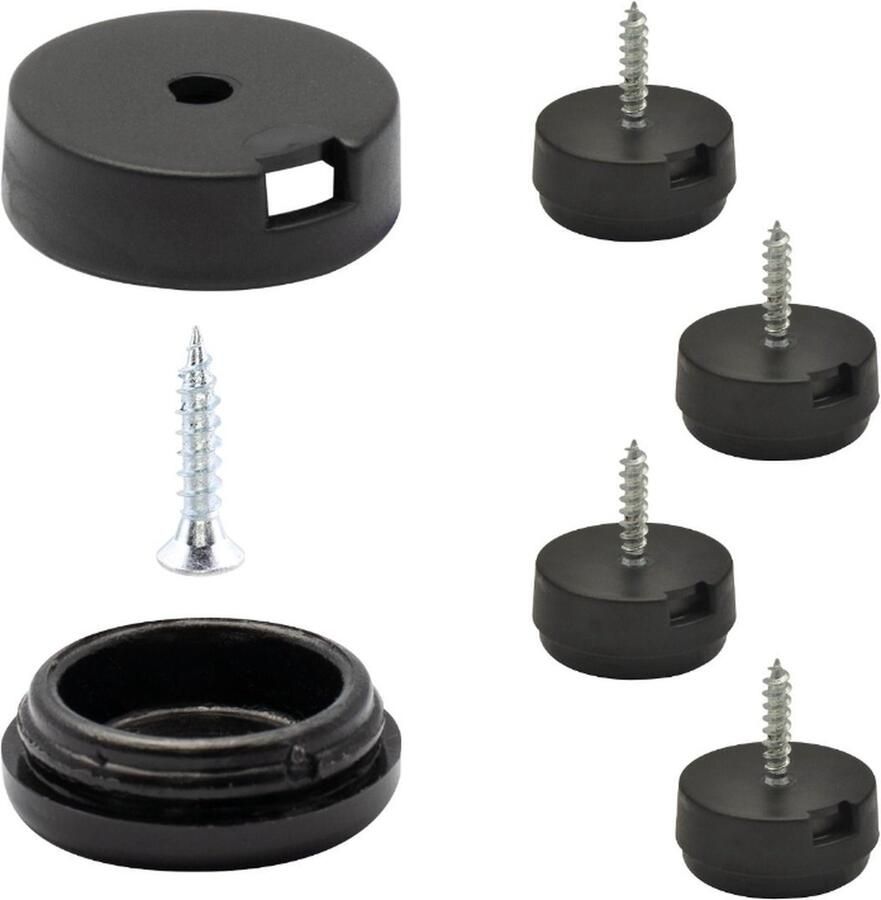 Viltdop.com Set voor tapijt of buiten basis 1 20 mm met verwisselbare insert set 16 stuks afmeting insert 17 mm