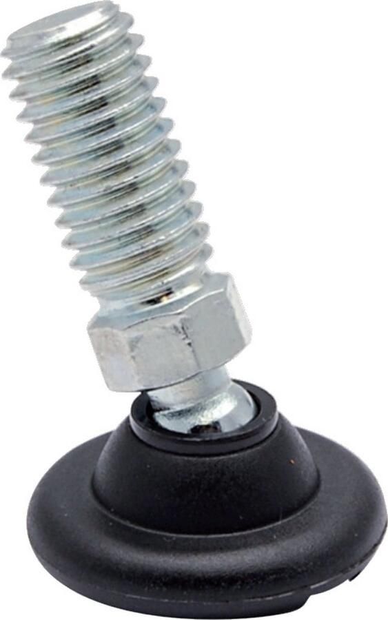 Viltdop.com Stelvoet M8 inlcusief vilten insert 1 (18mm) per 4 stuks verpakt. Deze stelvoet helpt bij het nivelleren van een tafel bank of kast. Basculerend zodat hij zich aanpast aan schuin staande poten