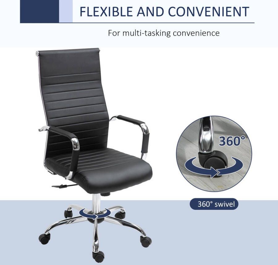 Vinscetto Vinsetto Bureaustoel draaistoel directiestoel in hoogte verstelbaar PU-leer schuimstof 921-383 - Foto 2