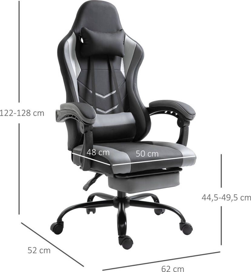 Vinscetto Vinsetto Ergonomische gaming stoel kantoorstoel met voetsteunen zwart 921-279