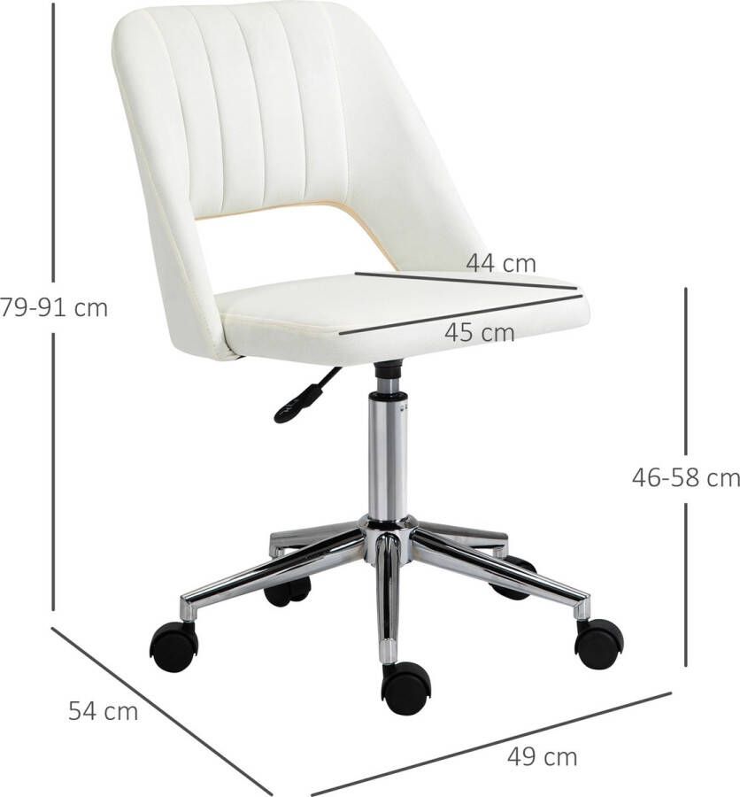 Vinscetto Vinsetto Kantoorstoel draaistoel schelpvorm verstelbaar fluweelzacht polyester beige 921-481V80