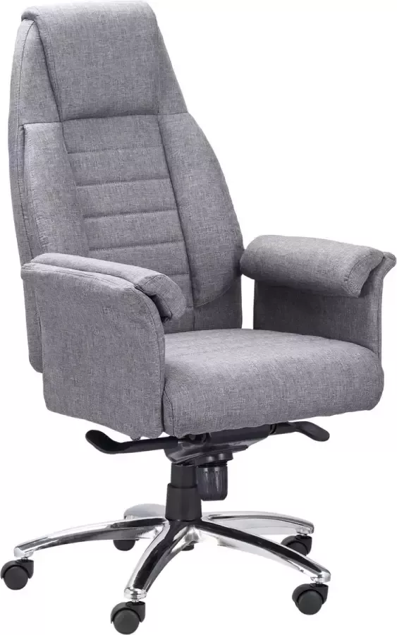 Vinscetto Vinsetto Kantoorstoel ergonomische draaistoel PC stoel in hoogte verstelbaar kunstlinnen lichtgrijs 921-332