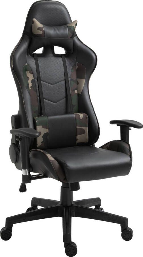 Vinscetto Vinsetto Massage bureaustoel gaming stoel ergonomisch draaistoel zwart camouflage 921-220